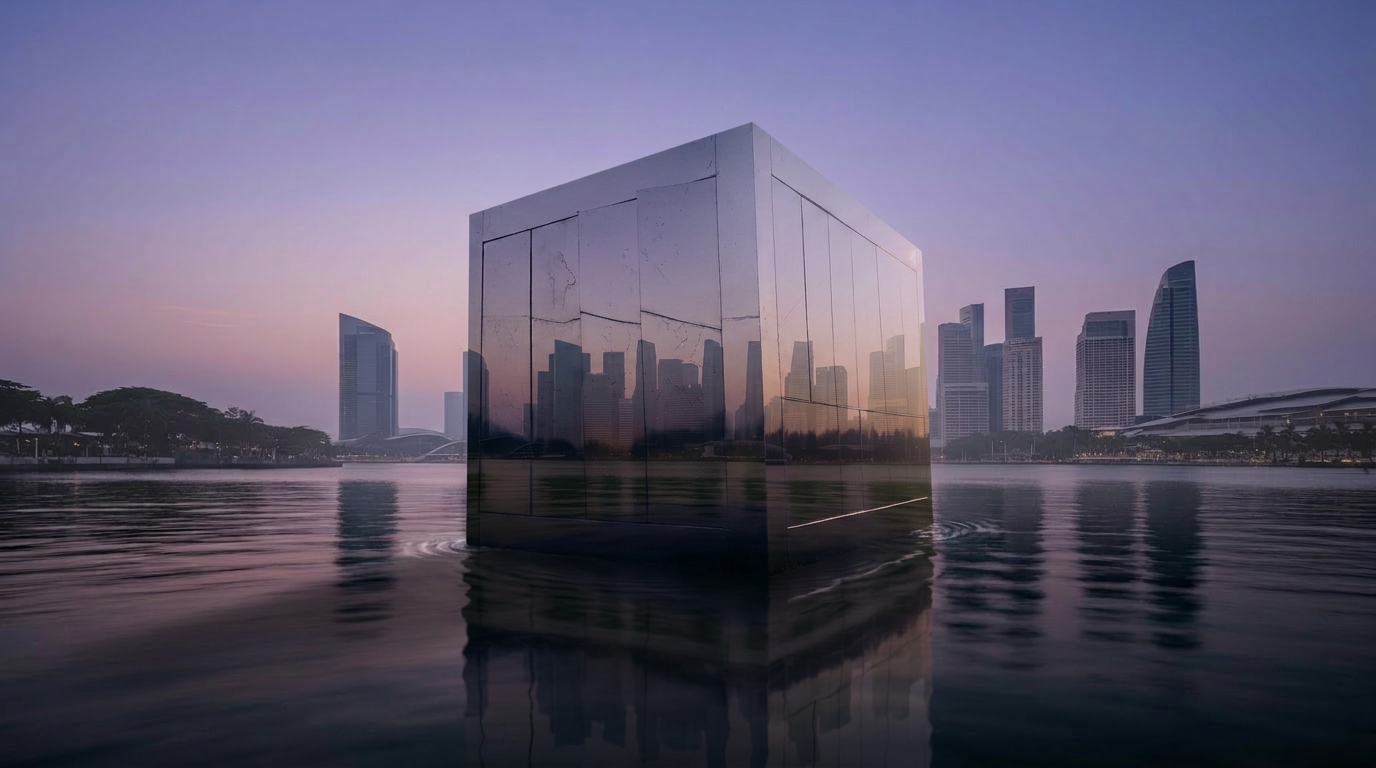 SpaceXity floating module in a Singapore harbour